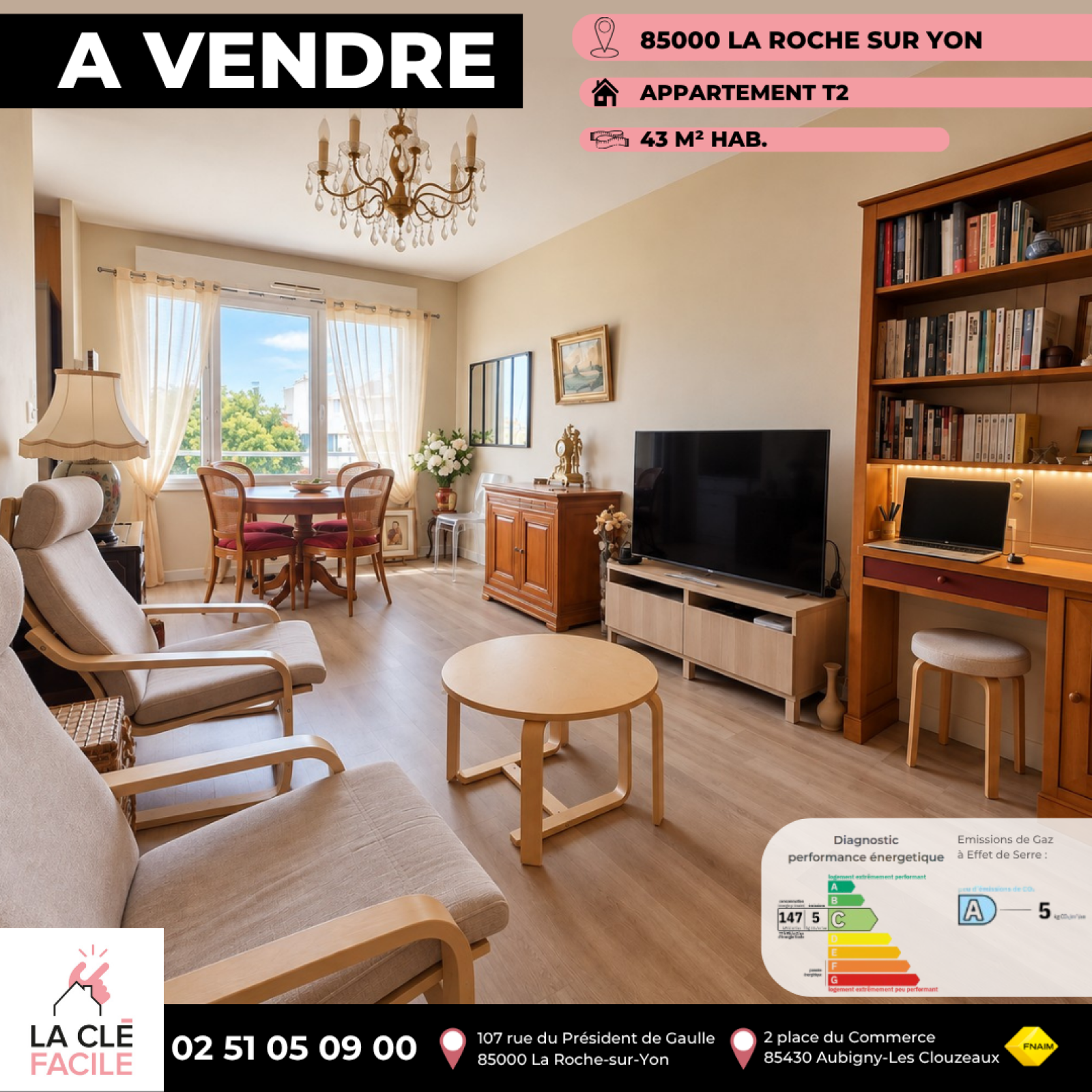 Appartement 2 pièces 43 m² · à La Roche-sur-Yon · 43,1 m² · 138 900 €